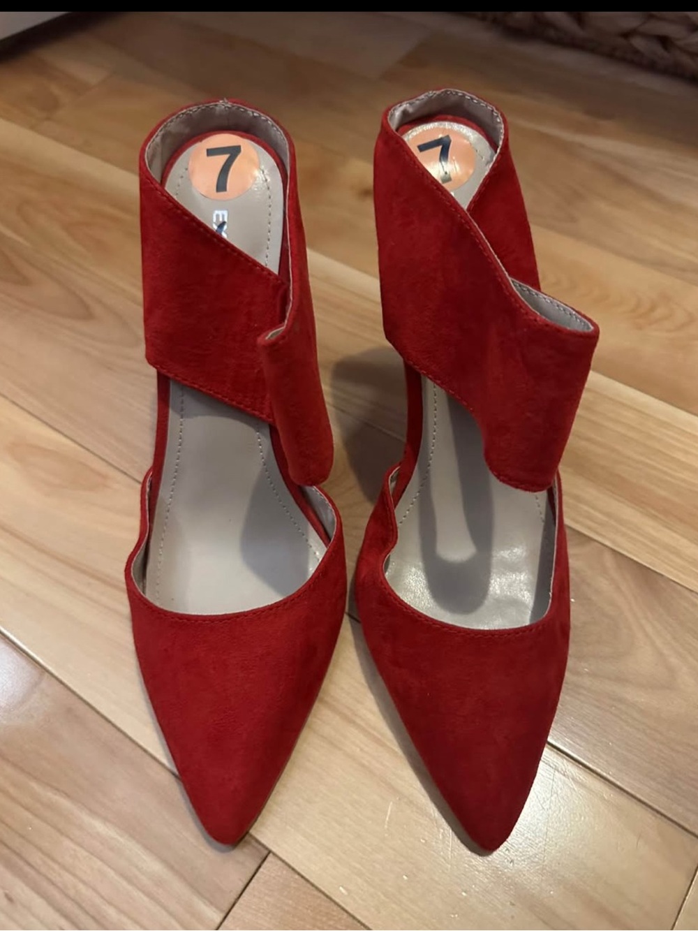 Elegant Red Suede High Heel Pumps for Women